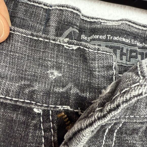 Vintage Southpole Jeans Fits 30x30 Black Faded Staight Baggy MISSING BUTTON y2k - Picture 6 of 11